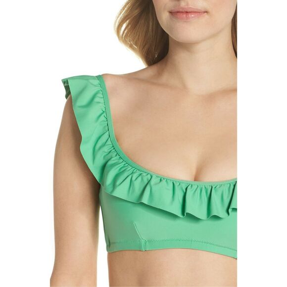 J CREW ruffle swim beach pool bikini top in bright spearmint green Size XXL NEW - Picture 6 of 6